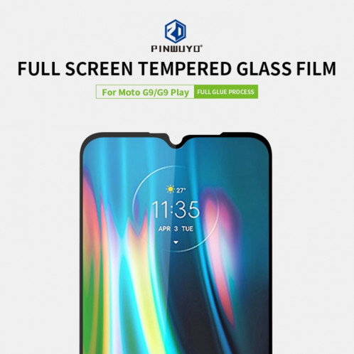 Pour Motorola Moto G9 / G9 Play PINWUYO 9H 2.5D Film en verre trempé plein écran (noir) SP407A625-012