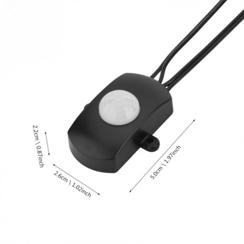 DC 5V / 12V / 24V USB corps infrarouge PIR capteur de mouvement commutateur commutateur de détecteur de mouvement humain pour bande lumineuse LED (noir) SH501A474-07