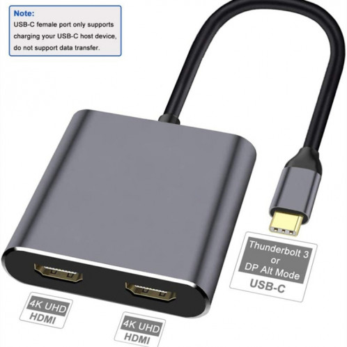 Adaptateur ZS-SGSHDMI USB-C / Type-C vers double HDMI SH3207700-08