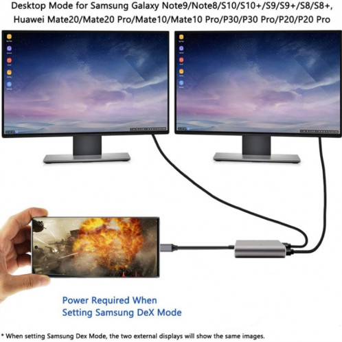Adaptateur ZS-SGSHDMI USB-C / Type-C vers double HDMI SH3207700-08