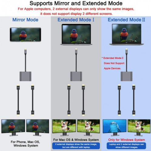 Adaptateur ZS-SGSHDMI USB-C / Type-C vers double HDMI SH3207700-08