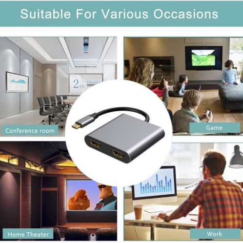 Adaptateur ZS-SGSHDMI USB-C / Type-C vers double HDMI SH3207700-08