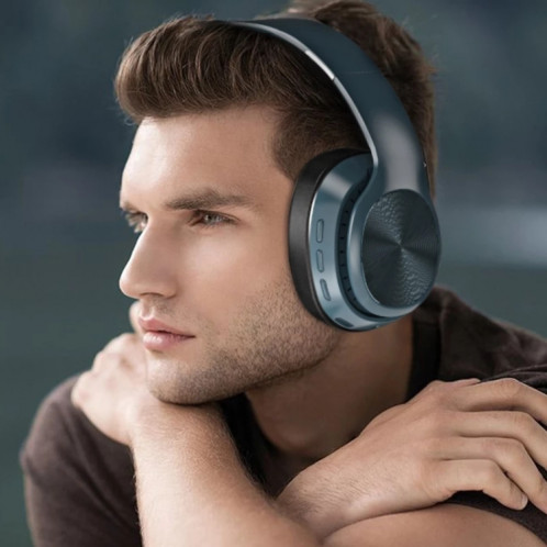 VJ320 Bluetooth 5.0 casque sans fil pliable monté sur la tête prend en charge la carte TF avec micro (bleu) SH301B835-020