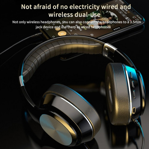 VJ320 Bluetooth 5.0 casque sans fil pliable monté sur la tête prend en charge la carte TF avec micro (bleu) SH301B835-020