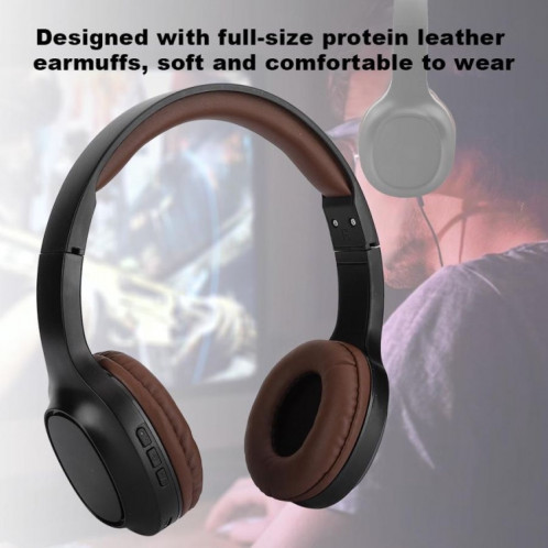 BT1605 Casque sans fil Bluetooth stéréo pliable monté sur la tête Bluetooth 5.0 avec microphone Jack audio 3,5 mm SH34311740-06