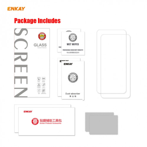 Pour Motorola Moto G 5G 2 PCS ENKAY Hat-Prince 0.26mm 9H 2.5D Film de verre trempé à bord incurvé SE29051836-09