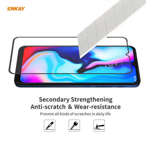 Pour Motorola Moto E7 Plus 5 pièces ENKAY Hat-Prince Anti-goutte colle complète en verre trempé Film plein écran protecteur anti-chute SE60041-08