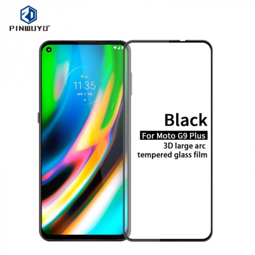 Pour Motorola Moto G9 Plus PINWUYO 9H 3D Film de verre trempé anti-déflagrant plein écran incurvé (noir) SP505A177-012