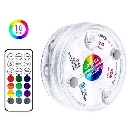 16 couleurs 13 LED lumière sous-marine piscine plongée sous-marine lumière dimmable ventouse lampe sous-marine SH371267-07