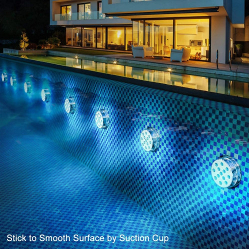 16 couleurs 13 LED lumière sous-marine piscine plongée sous-marine lumière dimmable ventouse lampe sous-marine SH371267-07