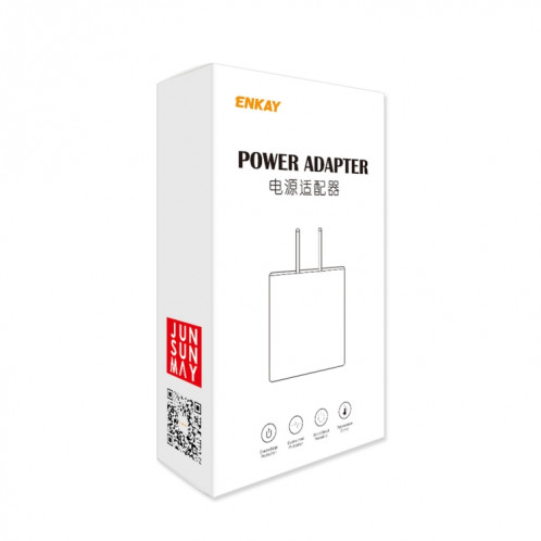 ENKAY Hat-Prince T030 18W 3A PD + QC3.0 double USB adaptateur d'alimentation de charge rapide prise ue chargeur de voyage portable avec câble Micro USB 1m 3A SE18031661-09