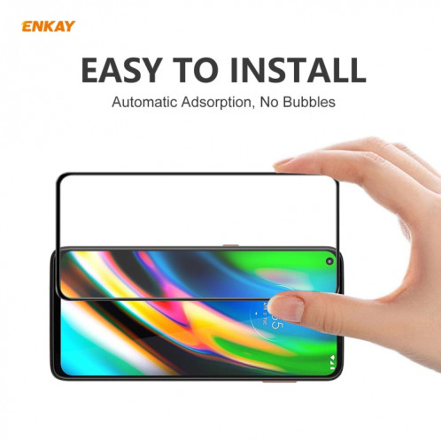 Pour Motorola Moto G9 Plus ENKAY Hat-Prince Anti-goutte colle complète en verre trempé Film plein écran protecteur anti-chute SE89011476-08