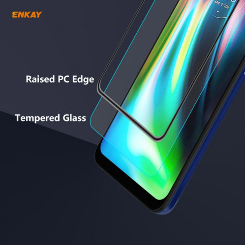 Pour Motorola Moto G9 / G9 Play ENKAY Hat-Prince Anti-goutte colle complète en verre trempé Film plein écran protecteur anti-chute SE8902648-08