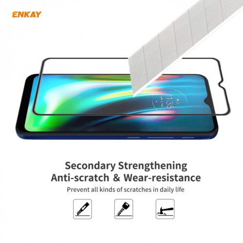 Pour Motorola Moto G9 / G9 Play ENKAY Hat-Prince Anti-goutte colle complète en verre trempé Film plein écran protecteur anti-chute SE8902648-08