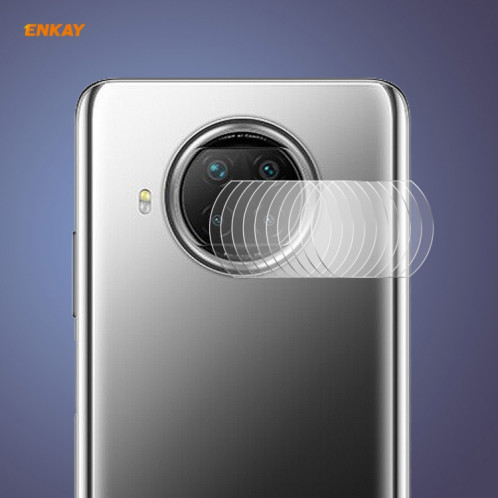 Pour Xiaomi Redmi Note 9 Pro 5G 10 pièces ENKAY Hat-Prince 0.2mm 9H 2.15D bord rond lentille de caméra arrière Film en verre trempé SE3901618-09