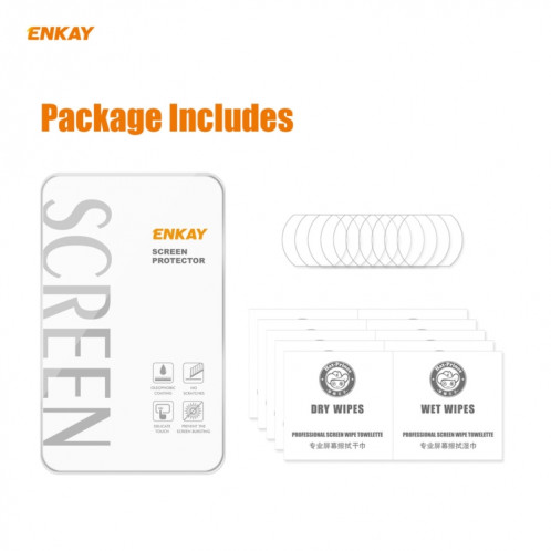 Pour Xiaomi Redmi Note 9 Pro 5G 10 pièces ENKAY Hat-Prince 0.2mm 9H 2.15D bord rond lentille de caméra arrière Film en verre trempé SE3901618-09