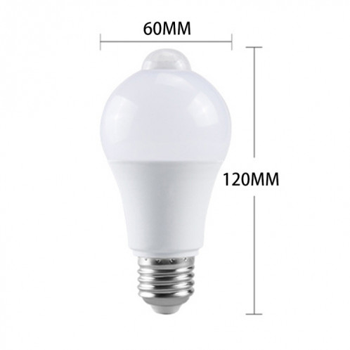 Lumière LED Capteur de mouvement étanche Capteur infrarouge E27 Ampoule de capteur LED Lumière blanche SH40701451-06