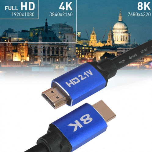 HD08 8K Ultra Clear HDMI 2.1 TV Câble HDMI pour décodeur de projection pour ordinateur, longueur du câble: 2 m SH5504573-08