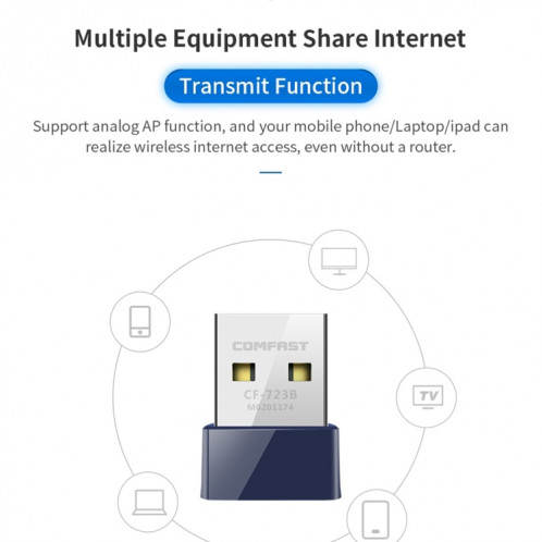 COMFAST CF-723B Mini Adaptateur USB Bluetooth WiFi 2 en 1 Récepteur de carte réseau sans fil 150 Mbps SC14261228-015