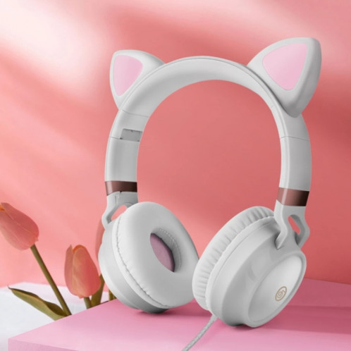 P28 Cat Eart Releure de casque câblé stéréo casque avec microphone SH44341961-010