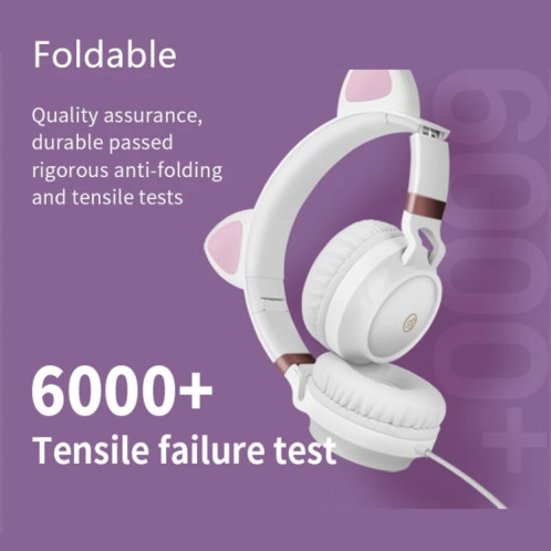 P28 Cat Eart Releure de casque câblé stéréo casque avec microphone SH44341961-010