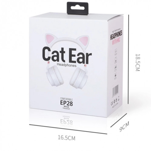 P28 Cat Eart Releure de casque câblé stéréo casque avec microphone SH44341961-010