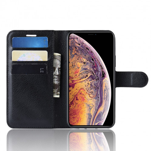 Portefeuille en cuir PU avec support en cuir PU Étui mobile pour iPhone 11 Pro Max (Noir) SH101A1445-08