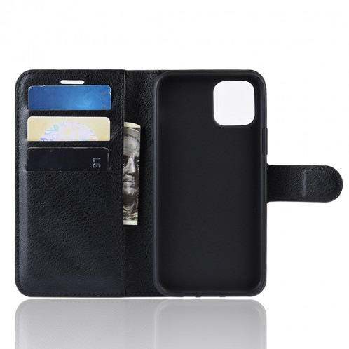 Portefeuille en cuir PU avec support en cuir PU Étui mobile pour iPhone 11 Pro Max (Noir) SH101A1445-08