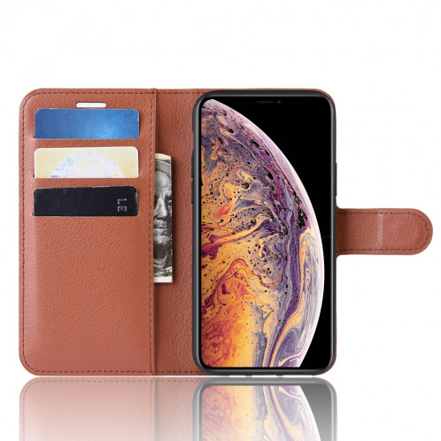 Portefeuille en cuir PU avec support en cuir PU Étui mobile pour iPhone 11 Pro Max (Marron) SH101D1205-08