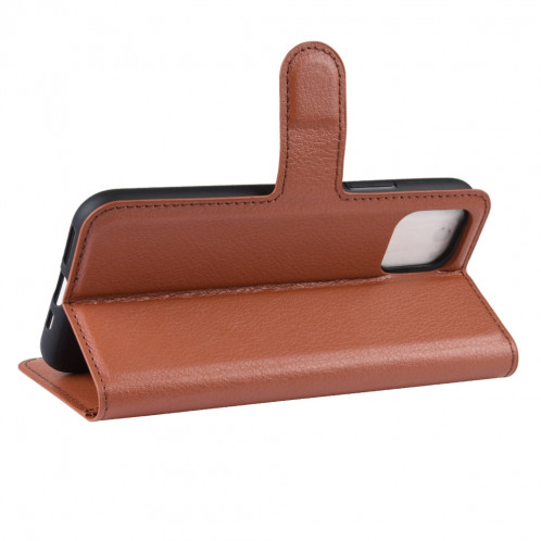 Portefeuille en cuir PU avec support en cuir PU Étui mobile pour iPhone 11 Pro Max (Marron) SH101D1205-08