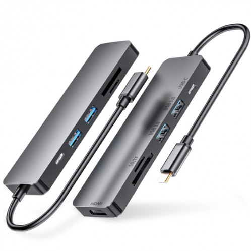 6 sur 1 Type C à HDMI + USB 3.0 + Type C + SD / TF Station d'accueil de la station d'accueil Multi-Fonctionnement SH48431293-04