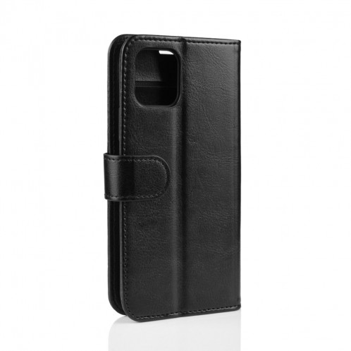 Étui à rabat horizontal en cuir à rabat horizontal R64 Texture pour iPhone 11 Pro Max, avec support et emplacements de cartes et porte-monnaie (noir) SH501A1956-09