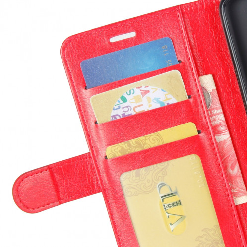 Étui à rabat horizontal en cuir à rabat horizontal R64 Texture pour iPhone 11 Pro Max, avec support et emplacements de cartes et porte-monnaie (rouge) SH501C1779-09
