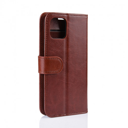 Étui à rabat horizontal en cuir à rabat horizontal R64 Texture pour iPhone 11 Pro Max, avec support et emplacements pour cartes et porte-monnaie (Marron) SH501D790-09