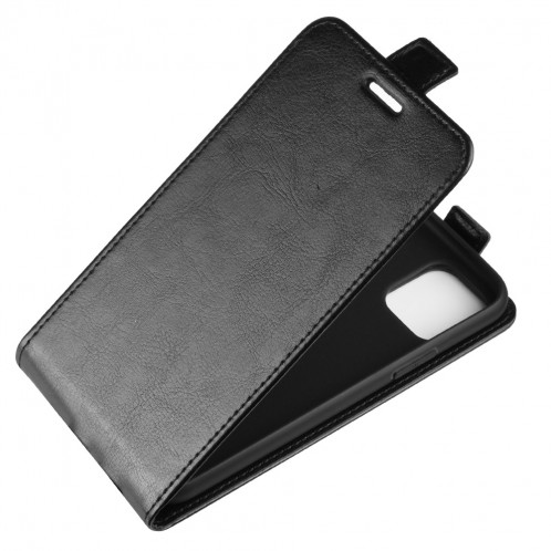 Étui de protection en cuir à rabat vertical Crazy Horse pour iPhone 11 Pro Max (noir) SH701A343-07