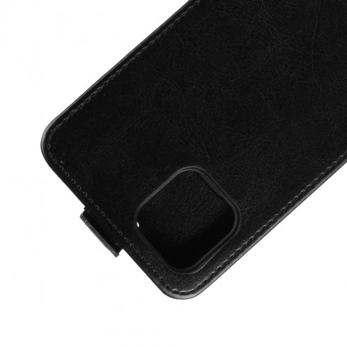 Étui de protection en cuir à rabat vertical Crazy Horse pour iPhone 11 Pro Max (noir) SH701A343-07
