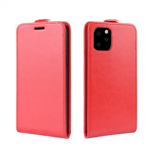 Étui de protection en cuir à rabat vertical Crazy Horse pour iPhone 11 Pro Max (rouge) SH701C1218-07