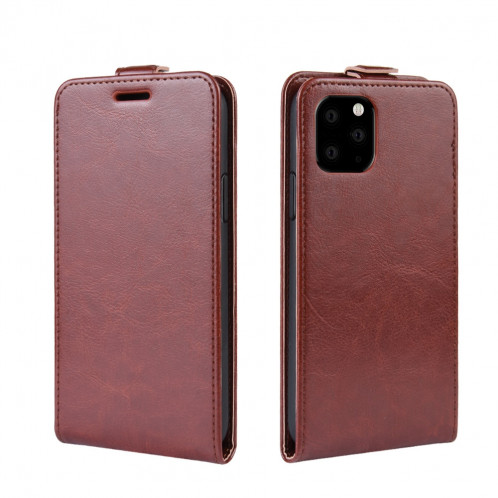 Étui de protection en cuir à rabat vertical Crazy Horse pour iPhone 11 Pro Max (Marron) SH701D1959-07