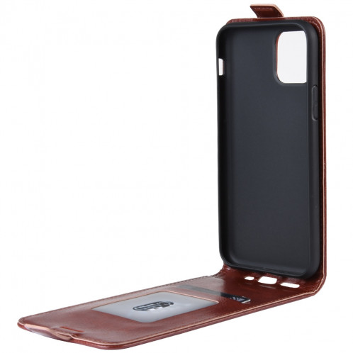 Étui de protection en cuir à rabat vertical Crazy Horse pour iPhone 11 Pro Max (Marron) SH701D1959-07