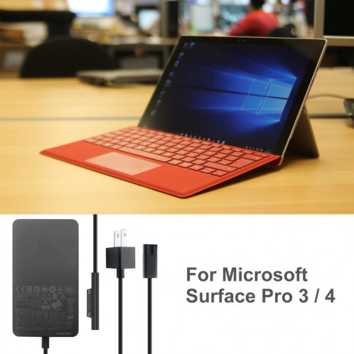 Chargeur d'adaptateur secteur 36W 12V 2.58A / 5V 1A pour Microsoft Surface Pro 3/4, Fiche américaine SH4877722-05