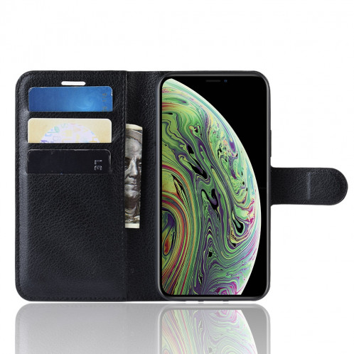 Portefeuille en cuir PU avec support en cuir PU Étui mobile pour iPhone 11 Pro (noir) SH901A374-08