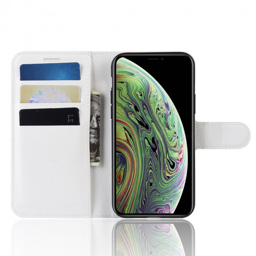 Portefeuille en cuir PU avec support en cuir PU Étui mobile pour iPhone 11 Pro (Blanc) SH901B136-08
