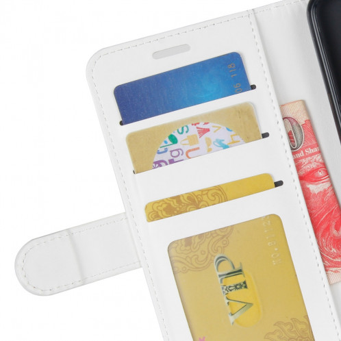Etui à rabat horizontal à rabat horizontal R64 Texture pour iPhone 11 Pro, avec support et emplacements de cartes et porte-monnaie (Blanc) SH001B1115-010