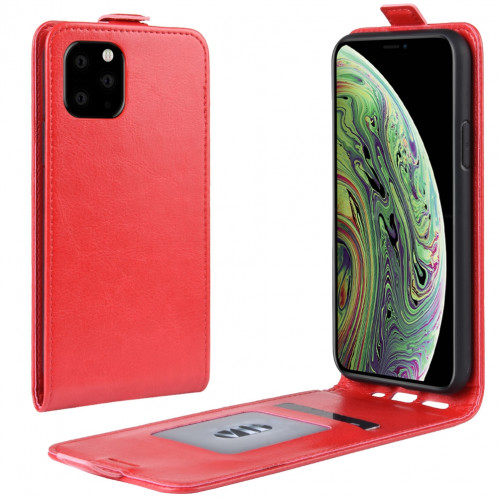 Étui de protection en cuir à rabat vertical Crazy Horse pour iPhone 11 Pro (rouge) SH101C1954-07