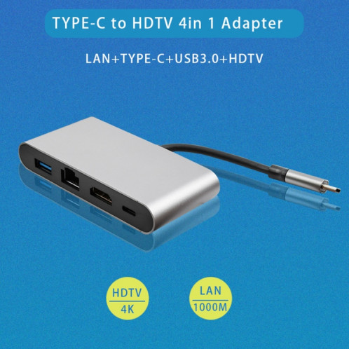 WS-07 Type-C 3.1 à RJ45 + HDMI + Station d'accueil multifonctionnelle de conversion multifonctionnelle de convertisseur PD 4-in-1 SH50531923-06