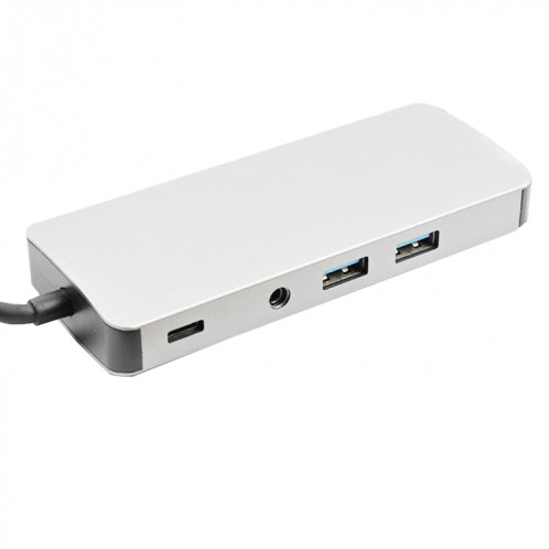 WS-06 9 en 1 Type-C à RJ45 + VGA + PD + HDMI + SD + TF + AUDIO 3.5MM + 2 x Adaptateur hub USB3.0 SH5061685-06