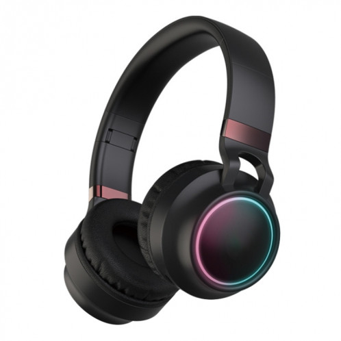 Écouteurs BLUETOOTH 5.0 de BD01 Colorful de LED BLUETOOTH FLIQUIBLES HIFI sans fil HiFi Stereo avec MIC, support TF Carte / 3.5mm Aux (Noir) SH201A1143-07