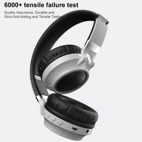 Écouteurs BLUETOOTH 5.0 de BD01 Colorful de LED BLUETOOTH FLIQUIBLES HIFI sans fil HiFi Stereo avec MIC, support TF Carte / 3.5mm Aux (Noir) SH201A1143-07