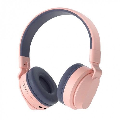 Bobo Kids cadeau Bluetooth 5.0 Bass Bas Annulation de casque sans fil stéréo avec micro, support TF carte / FM / in-in (rose) SH401C1239-07