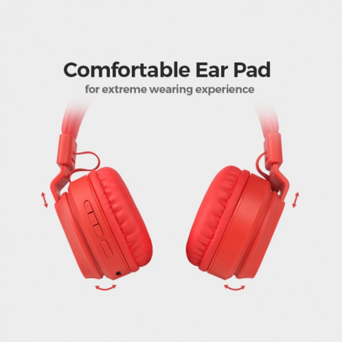 Bobo Kids cadeau Bluetooth 5.0 Bass Bas Annulation de casque sans fil stéréo avec micro, support TF carte / FM / in-in (rose) SH401C1239-07